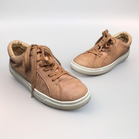 Lucky Brand Camel Colored Laurina Leather Sneakers 8.5 - Picture 1 of 5